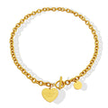 Chunky Curb Toggle Necklace Heart Love You More Disc Charm view 5