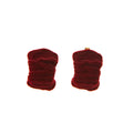 Brown and Red Crinkled Flocked Statement Stud Earrings view 5