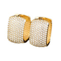 Wide Pave Rectangular Hoop Earrings In Four Metal Finishes view 5