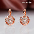 Concentric Round Halo Leverback Earrings In Rose And Silver Tones view 5