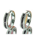 Colored Stone Triple-Row Hinged Hoop Earrings In Four Colors view 5