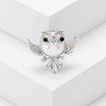 Small Owl Brooch with Faux Pearl Body for Jackets, Coats, and Scarves view 7