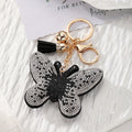 Rhinestone Butterfly Keychains Gold Clasp Tassel 3 Colors view 2