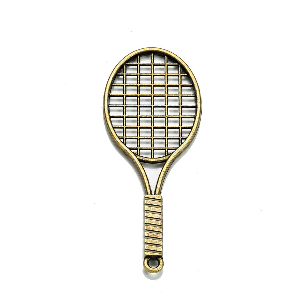 78x31mm Vintage Tennis Racket Alloy Charm Pendant