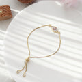 Gold Geometric Pink Flower Resin Adjustable Bracelets 9 Styles view 8