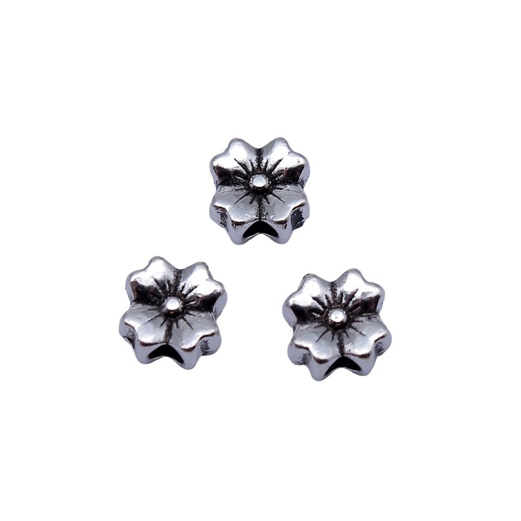 8.6x8.6x4.9mm 1g Antique Silver Zinc Alloy Flower Spacer Beads for DIY Necklace Bracelet Jewelry Making