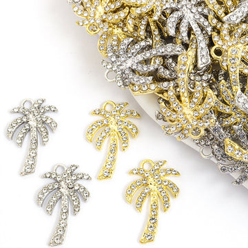 Crystal Palm Tree Charm in Gold and Silver Tone for Jewelry Making