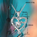 Silver Tone Mom Heart Clear Crystal Pendant Necklace view 4