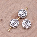 Moon and Star Small Hole Metal Beads in Three Finishes view 2
