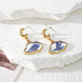 Cloud Dried Flower Resin Earrings Gold Crescent Studs 6 Styles view 2
