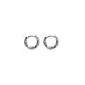 Silver Tone Twisted Mobius Small Huggie Hoop Earrings view 5