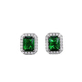 Rectangular Halo Stud Earrings In Three Sizes And Three Colors view 5
