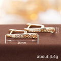 Gold Hollow Filigree CZ Line Huggie Ear Clip Earrings Pair view 4