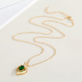 Gold Tone Crown Heart Crystal Pendant Necklaces in Two Colors view 5