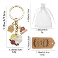 Gold Tone Mother's Day Rose and Message Charm Keychain view 2