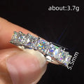 Square Clear Stone Half-Eternity Band Ring In Polished Silver Tone view 4