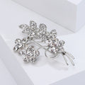 Crystal Flower Branch Bouquet Brooch in Silver and Gold view 4