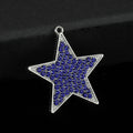 Pave Rhinestone Star Charm Pendant Silver And Gold Tone view 8