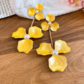 Colorful Enamel Flower Drop Stud Earrings Fashion Jewelry view 11