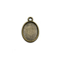 Small Oval Plain Pendant Trays in Antique Bronze and Silver view 5