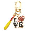 Football Love and Mixed Sports Metal Clasp Keychain Set view 5