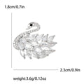 Mini Crystal Swan Brooch Black Gold or Silver Tone Pin view 8