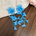 Chiffon Flower Vine Long Drop Earrings In Four Soft Colors view 9