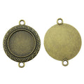 Ornate Double Loop Round Pendant Settings for Jewelry Making view 4