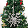 Silver Rhinestone Snowflake Christmas Tree Hanging Ornament view 2