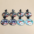 Black Heart Stud Christmas Printed Round Acrylic Drop Earrings view 4