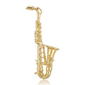 Saxophone Brooch in Polished Metal for Jackets and Scarves view 1