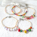 Beige Woven Cord Skull Eye and Bead Bracelets in Five Styles view 1