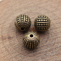 Dotted Round Bead In Antique Silver And Antique Bronze For Jewelry Making view 4