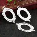 Ornate Oval Cabochon Pendant Frames in Six Metal Finishes view 3