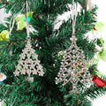 Silver Rhinestone Christmas Tree Metal Hanging Ornaments view 1