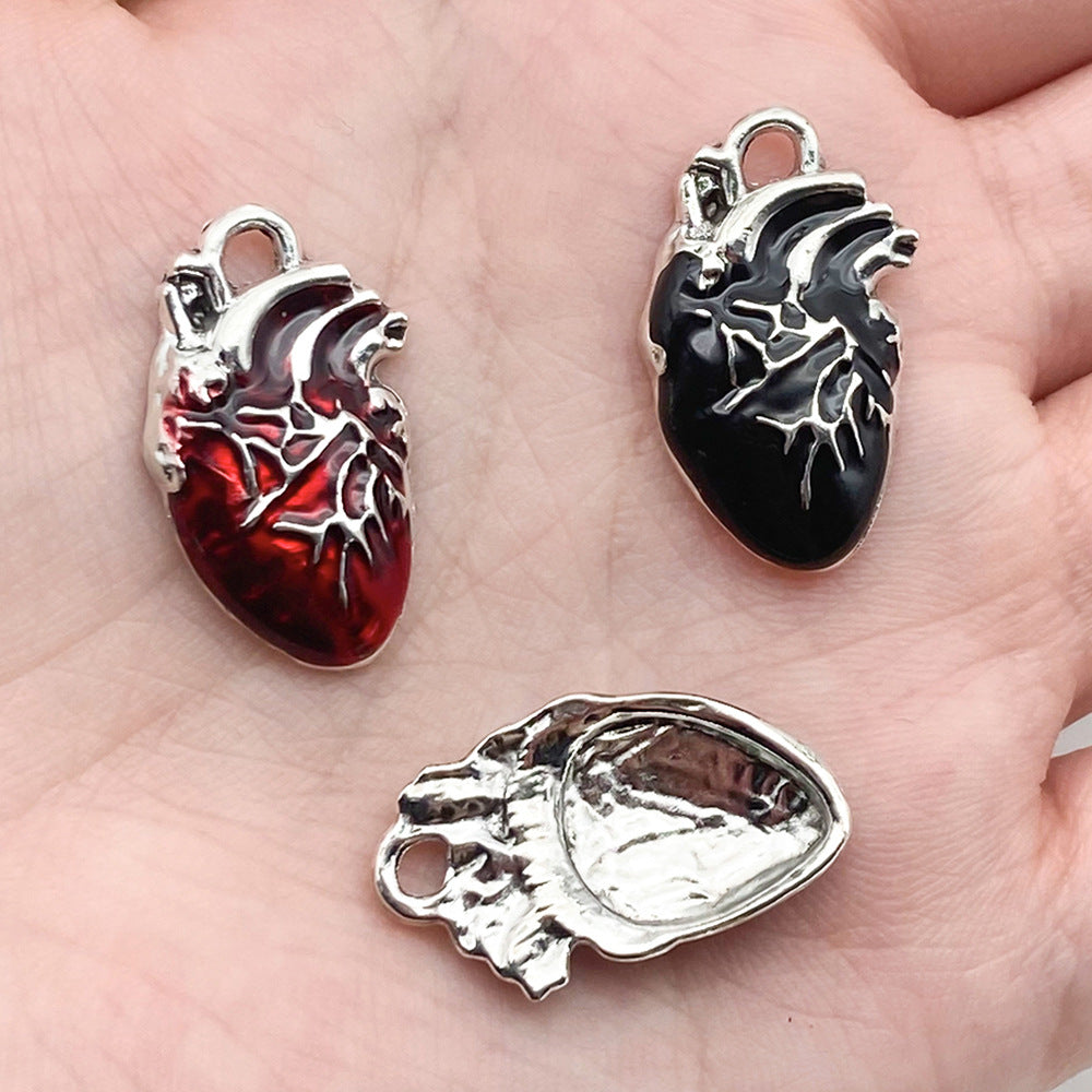 Enamel Zinc Alloy Human Heart Charm Pendant for DIY Necklace Earring Jewelry Accessories