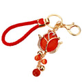 Jeweled Tulip Keychains with Bead Drops and Braided Wrist Loops view 5