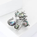 Abalone Shell Two Cat Brooch with Polished Metal and Decorative Accents view 2