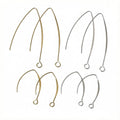 Long V-Shaped Wire Earring Hooks in Gold and Silver Tones view 1