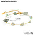 Irregular Natural Chip Stone Necklace And Bracelet Station Chain view 8