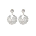 Ornate Leaf Wreath Gold and Silver Dangle Earrings view 5
