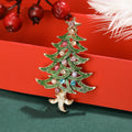 Jeweled Christmas Tree Brooch With Faceted Crystals And Polished Metal Details view 4
