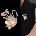 Red Silver Tone Swan Crystal Three Designs Metal Brooch Pin view 4