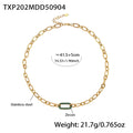 Stainless Paperclip Chain Necklace Bracelet Pave Oval Zircon view 10