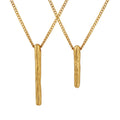 Textured Vertical Bar Pendant Necklace Gold Long Or Short view 5