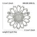Openwork Sunflower Brooch in Gold or Silver Tone Metal view 7