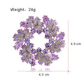 Purple Silver Tone Floral Wreath Wreath Two Designs Metal Brooch Pin view 2