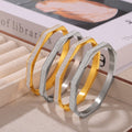 Octagonal Rhinestone Edge Bangle Bracelets Gold and Steel view 2