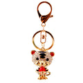 Gold-Tone Rhinestone Tiger Keychain, Four Color Styles view 5