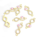 Rhinestone Infinity Evil Eye Two Loop Connectors in 12 Styles view 3